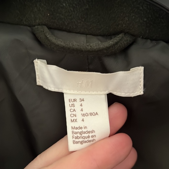 H&M hunter green pea coat - Picture 4 of 4